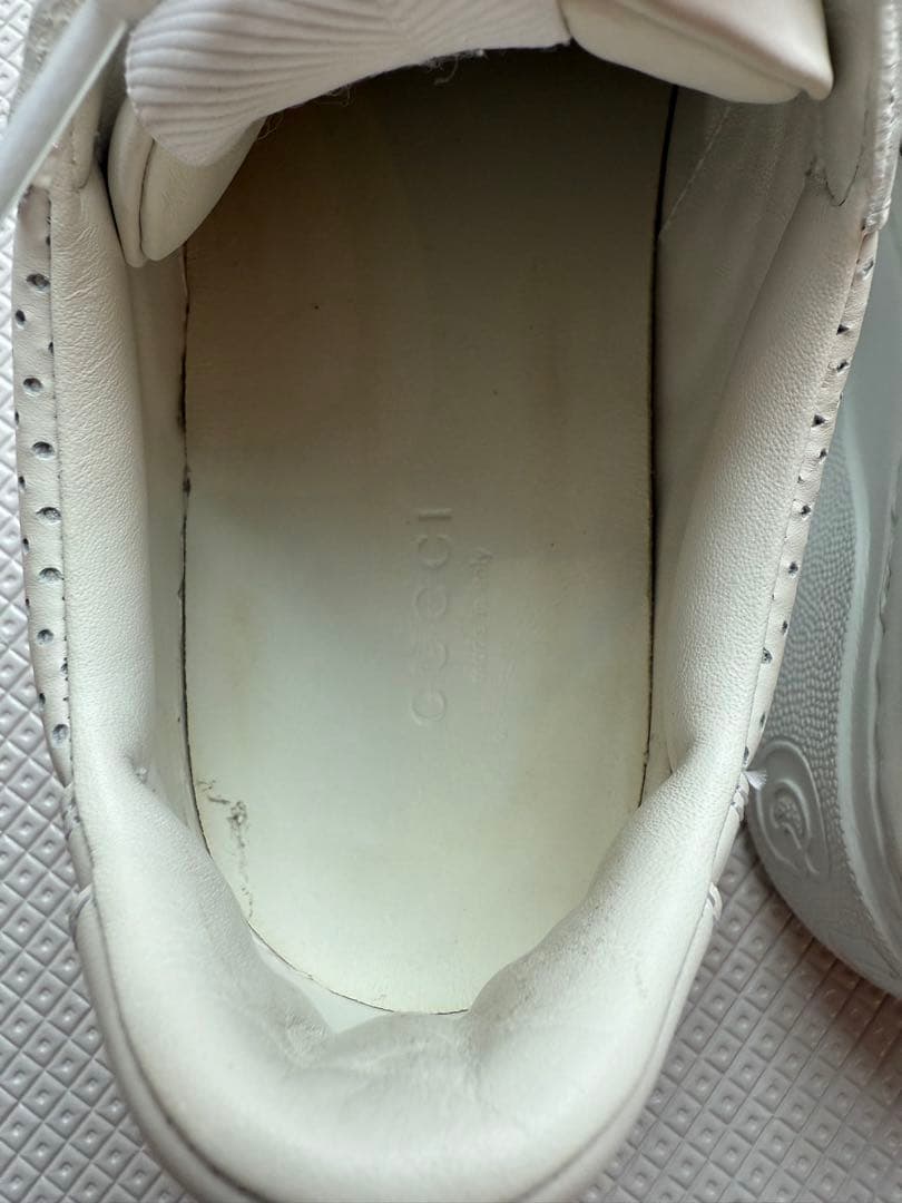 ☆美品☆GUCCI ホワイトレザー厚底スニーカー　24.5cm相当