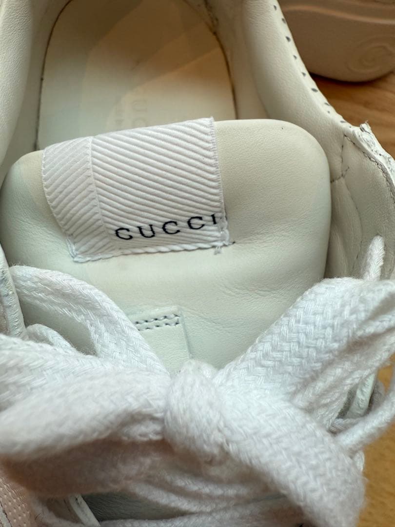 ☆美品☆GUCCI ホワイトレザー厚底スニーカー　24.5cm相当