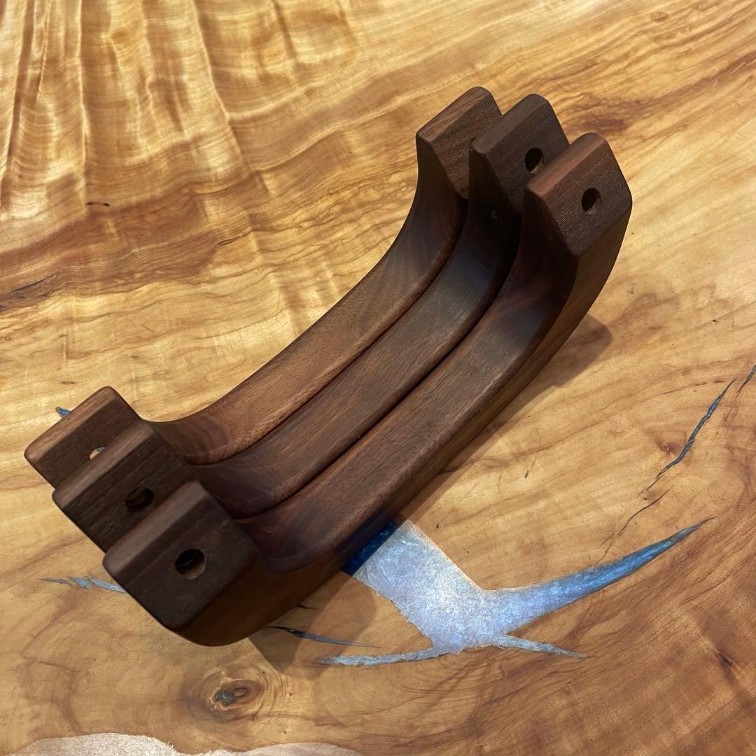 ハイエース用ウォールナットアシストグリップ　　Ａピラー助手席天井3点セット