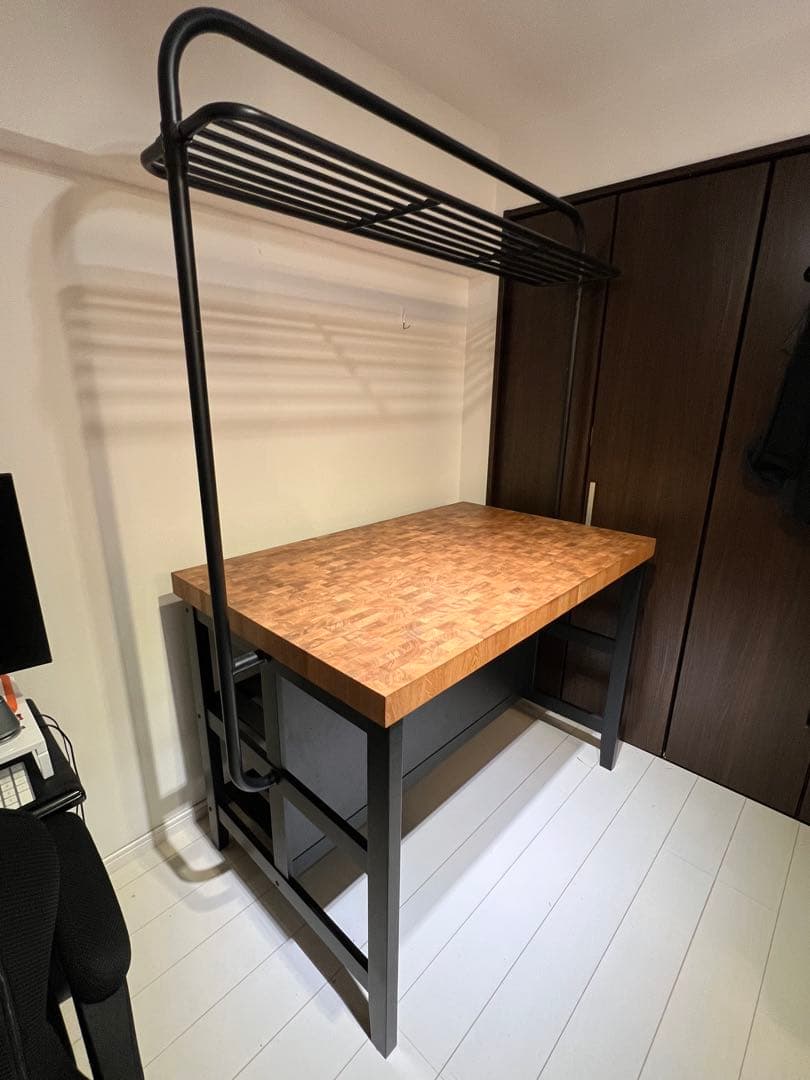 IKEA VADHOLMA ヴァドホルマ アイランドキッチン ラック付き