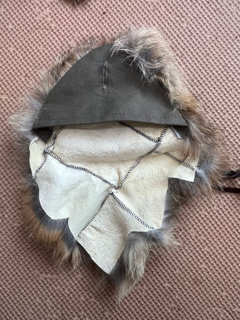 G.O.A ラビットファー付き　ヴィンテージ カーゴパンツ カーキー　goa