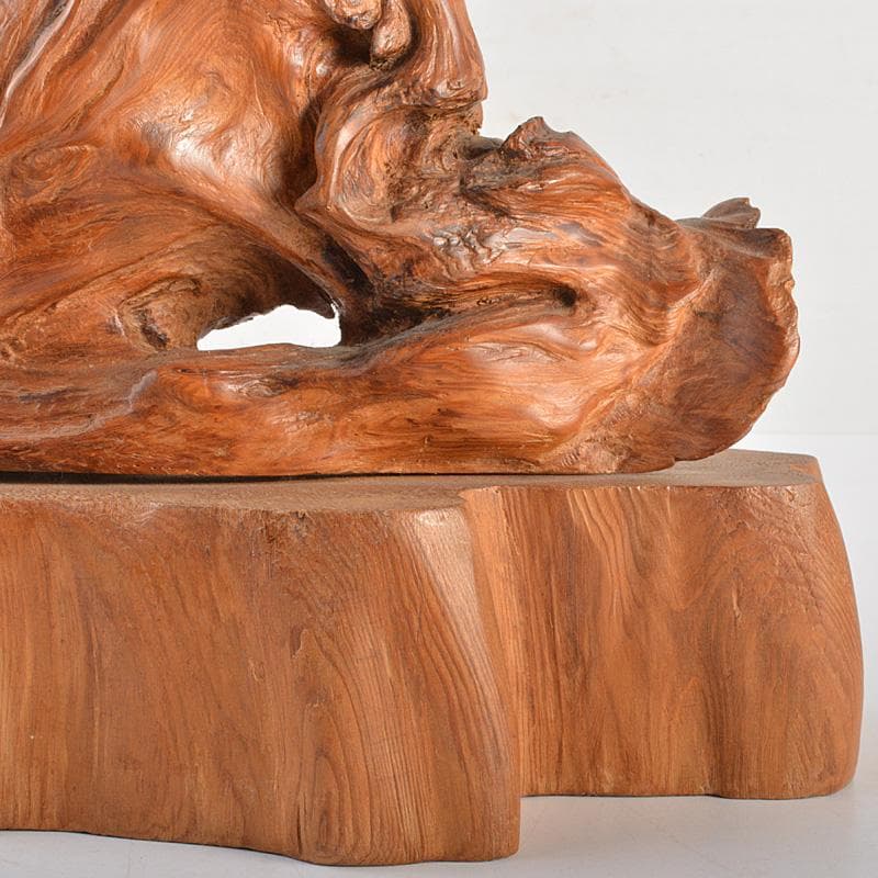 ゆう　伝統工芸屋久杉床飾置物　高さ約42㎝重さ約1.21㎏　V　R7022