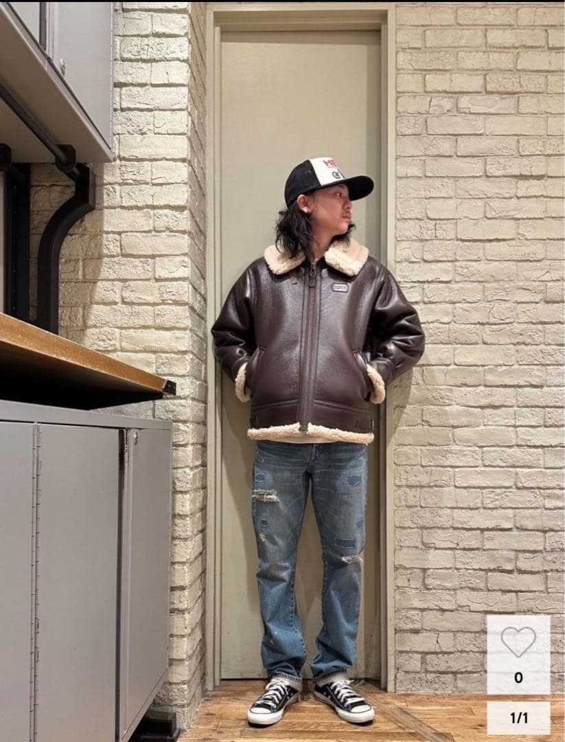 HYSTERIC GLAMOUR MEN B-3 フライトジャケット　ブラウン