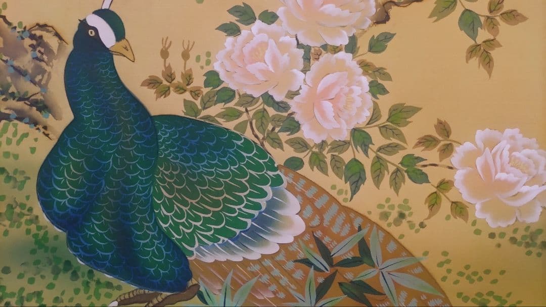 ご希望額まで値下げ～@動物日本画3本『猛虎・夫婦孔雀・猪』 絹本肉筆の掛軸