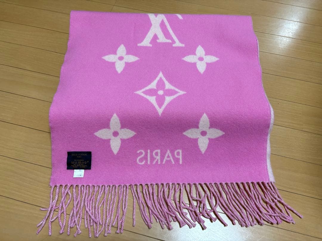 ルイヴィトン マフラー レイキャビック カシミヤ ピンク M76066 美品