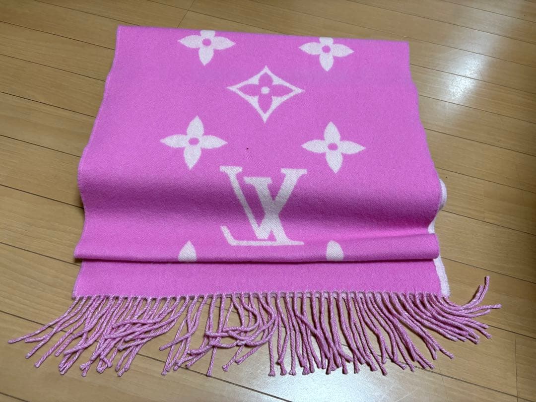 ルイヴィトン マフラー レイキャビック カシミヤ ピンク M76066 美品