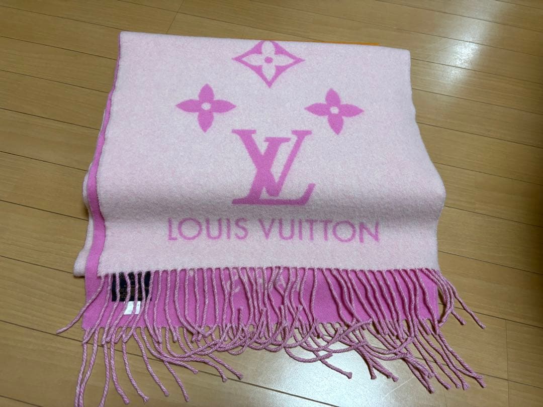 ルイヴィトン マフラー レイキャビック カシミヤ ピンク M76066 美品