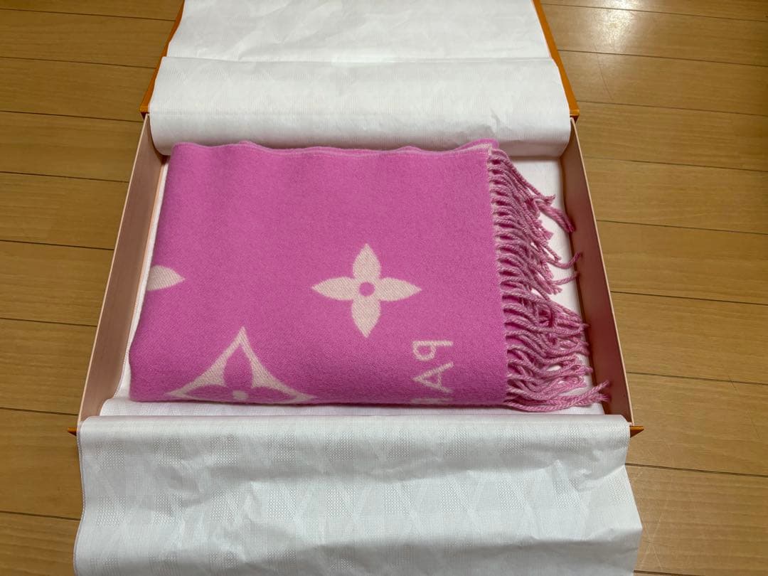 ルイヴィトン マフラー レイキャビック カシミヤ ピンク M76066 美品