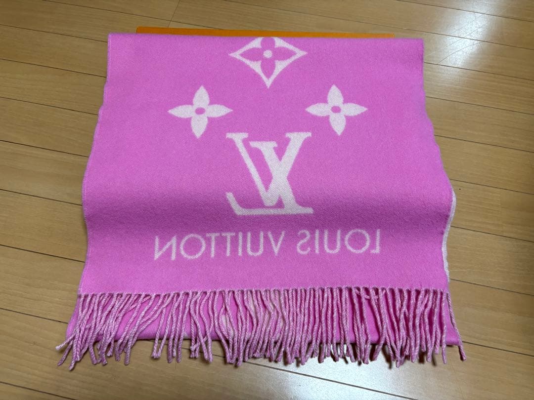 ルイヴィトン マフラー レイキャビック カシミヤ ピンク M76066 美品