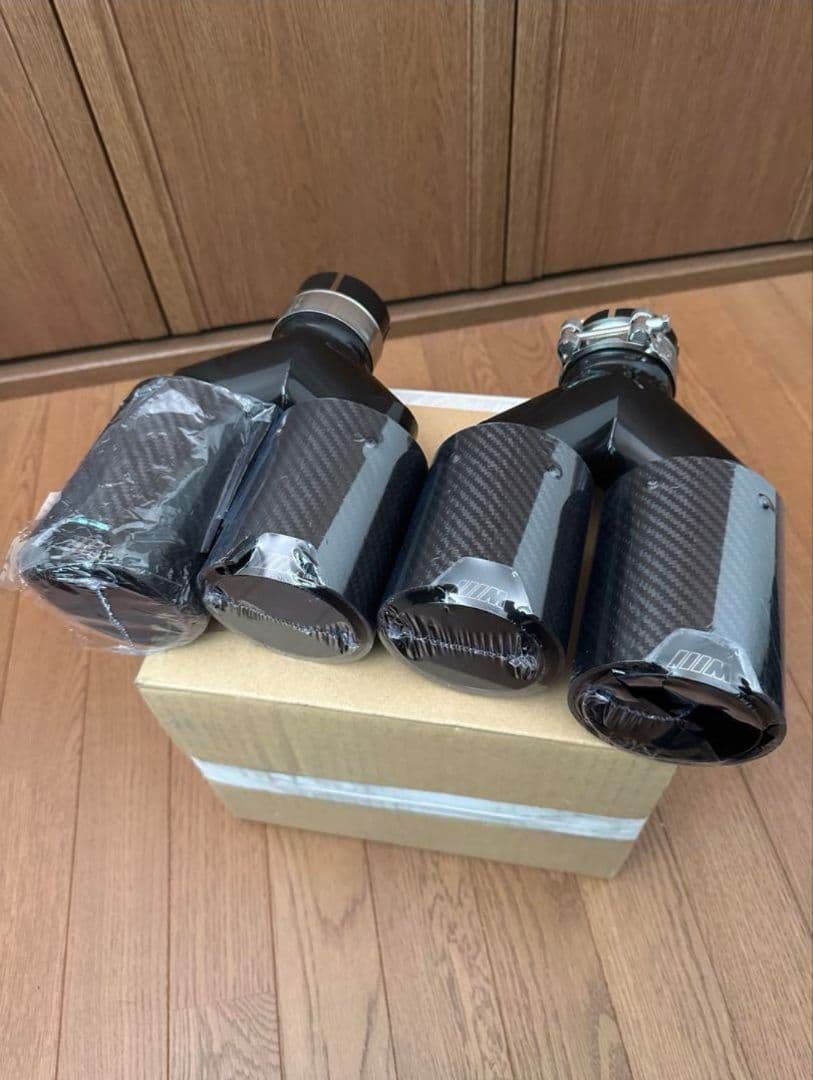  カーボン調 マフラーカッター2個セット 内径約63mm f06 f13