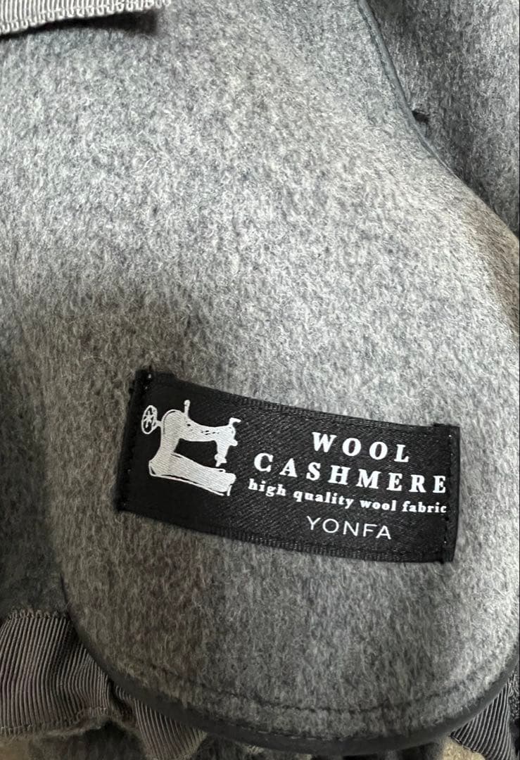 新品　YONFA ウールカシミヤフードコート　グレー