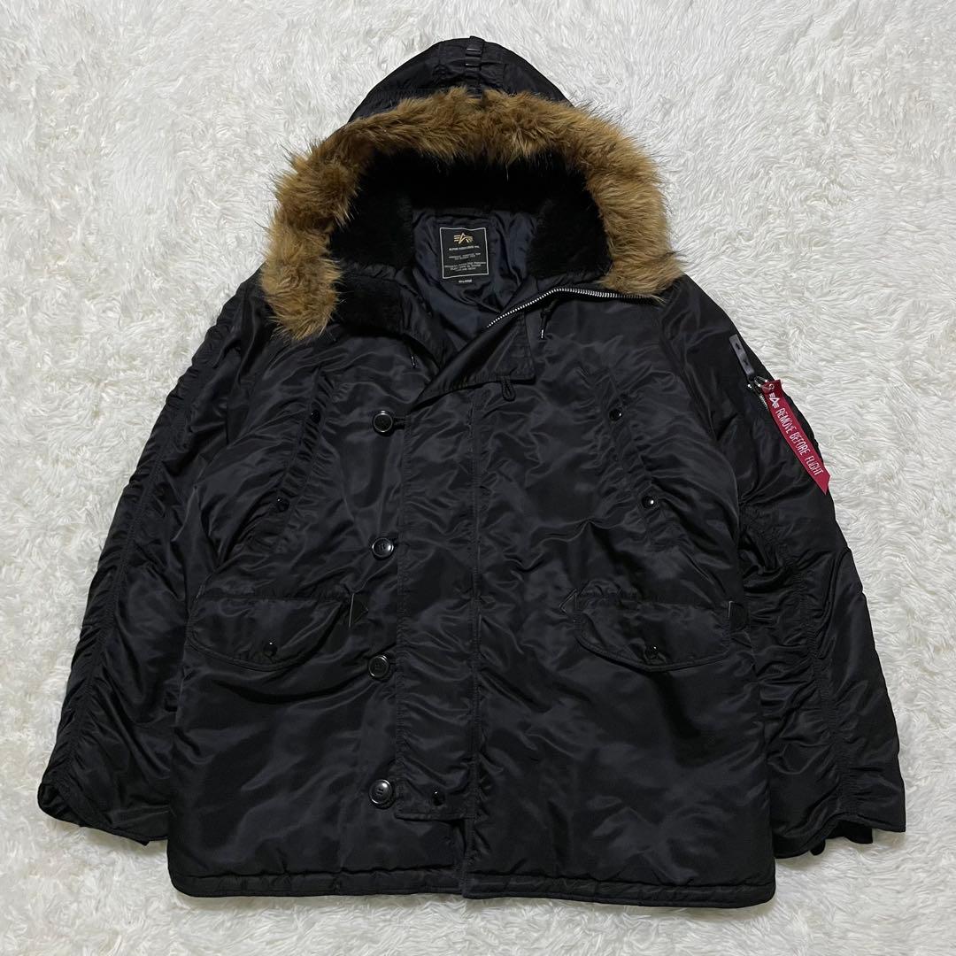 極美品　アルファインダストリーズ　N-3B フライトジャケット　ミリタリー　黒