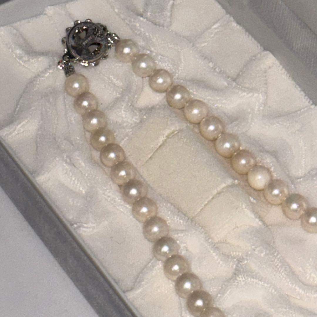 k14mgあこや真珠 ネックレス イヤリングセット 保証書 大きさ7.4～7.9