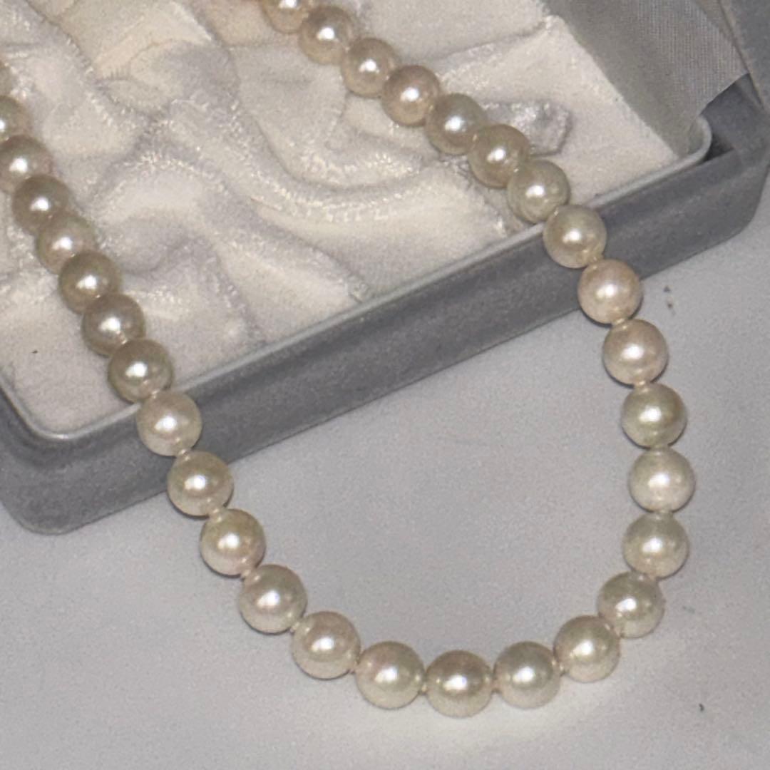 k14mgあこや真珠 ネックレス イヤリングセット 保証書 大きさ7.4～7.9