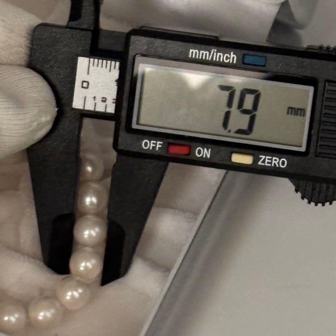 k14mgあこや真珠 ネックレス イヤリングセット 保証書 大きさ7.4～7.9