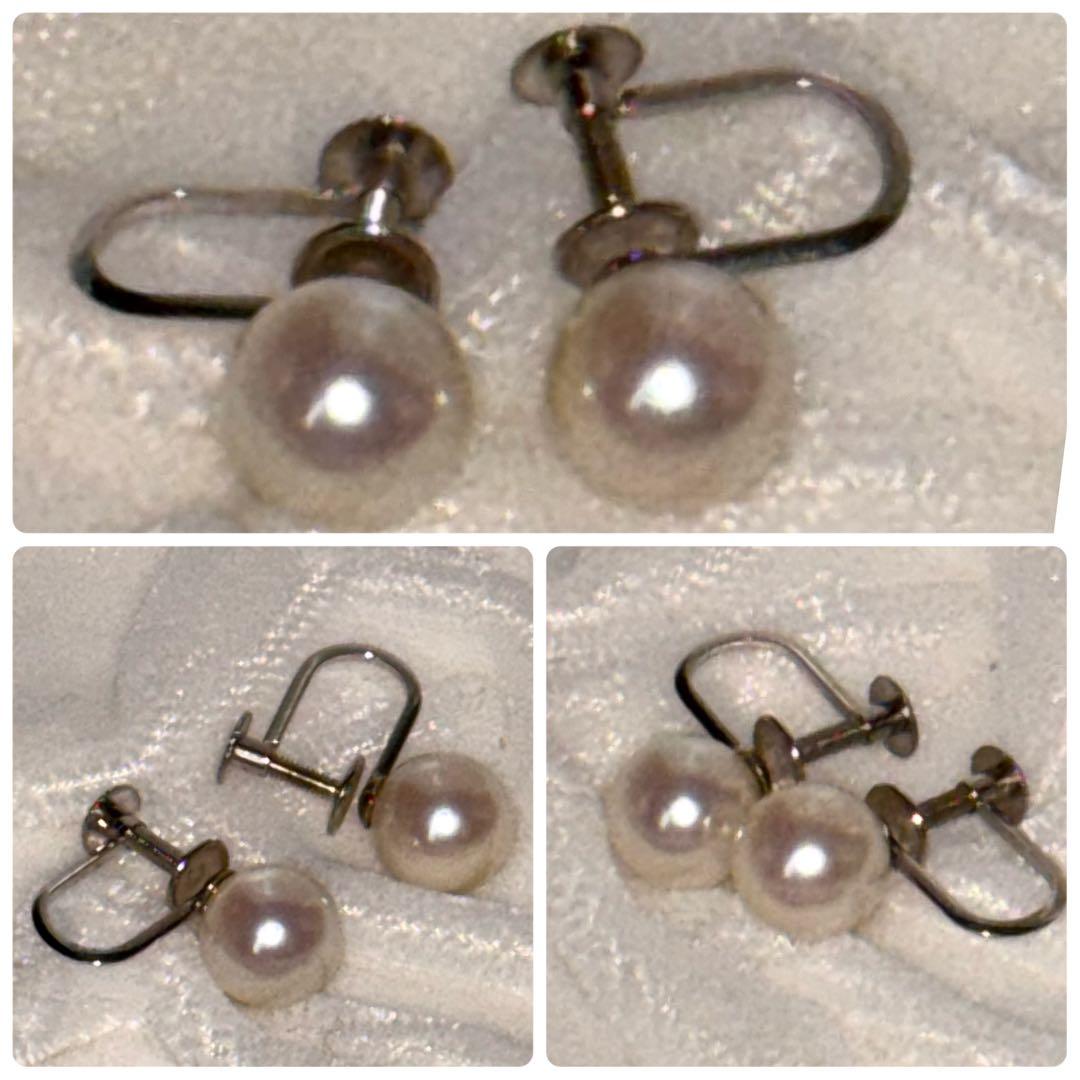 k14mgあこや真珠 ネックレス イヤリングセット 保証書 大きさ7.4～7.9