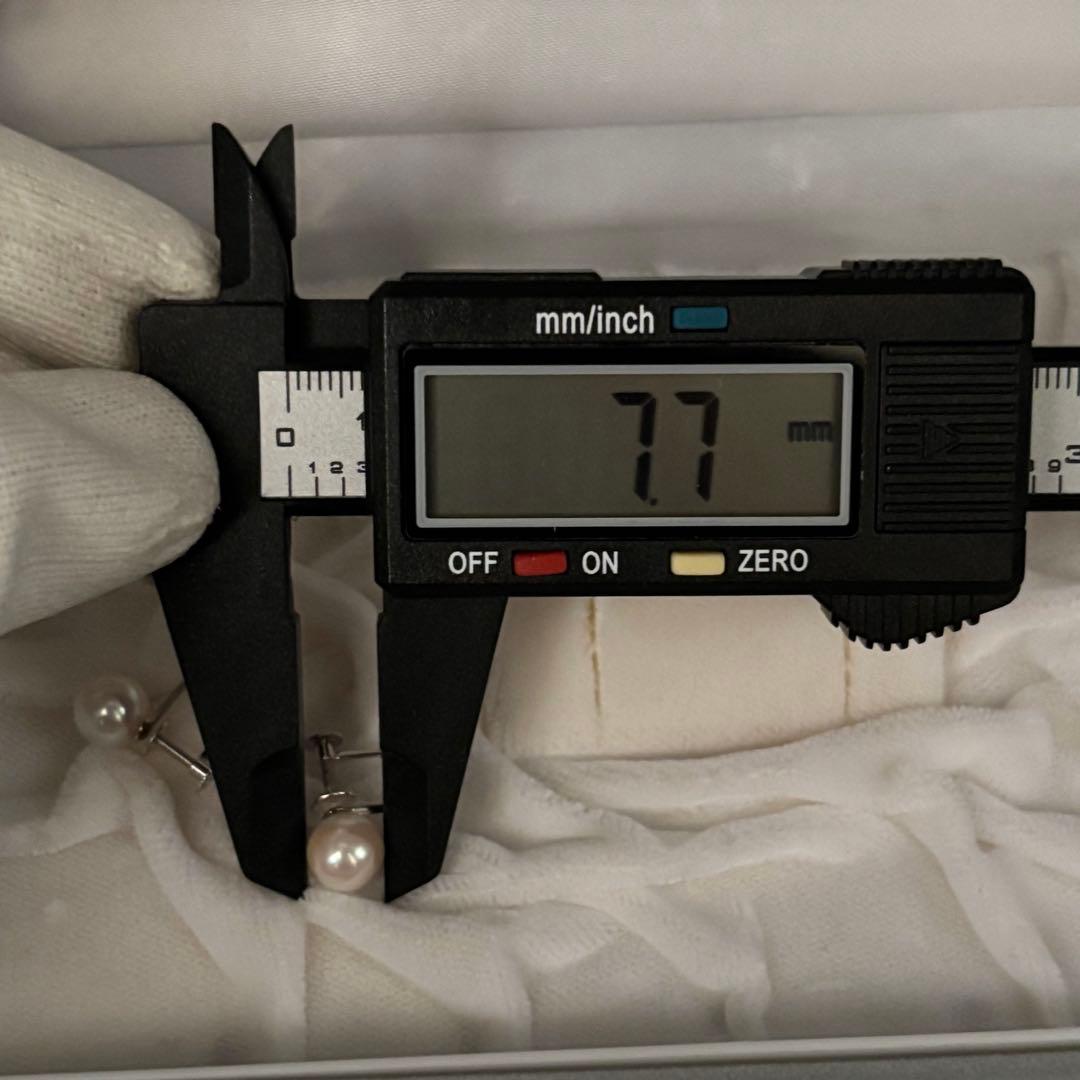 k14mgあこや真珠 ネックレス イヤリングセット 保証書 大きさ7.4～7.9