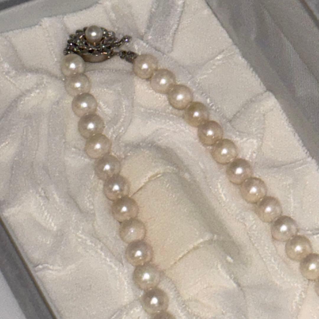 k14mgあこや真珠 ネックレス イヤリングセット 保証書 大きさ7.4～7.9