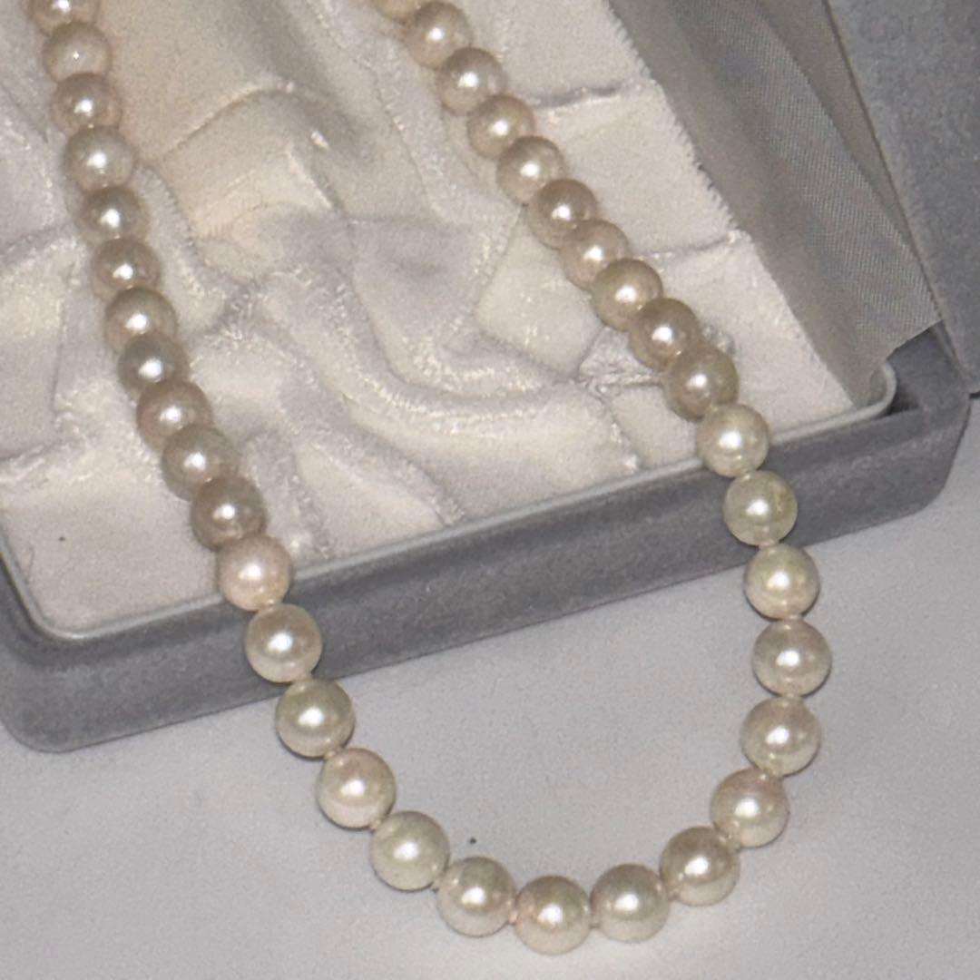 k14mgあこや真珠 ネックレス イヤリングセット 保証書 大きさ7.4～7.9