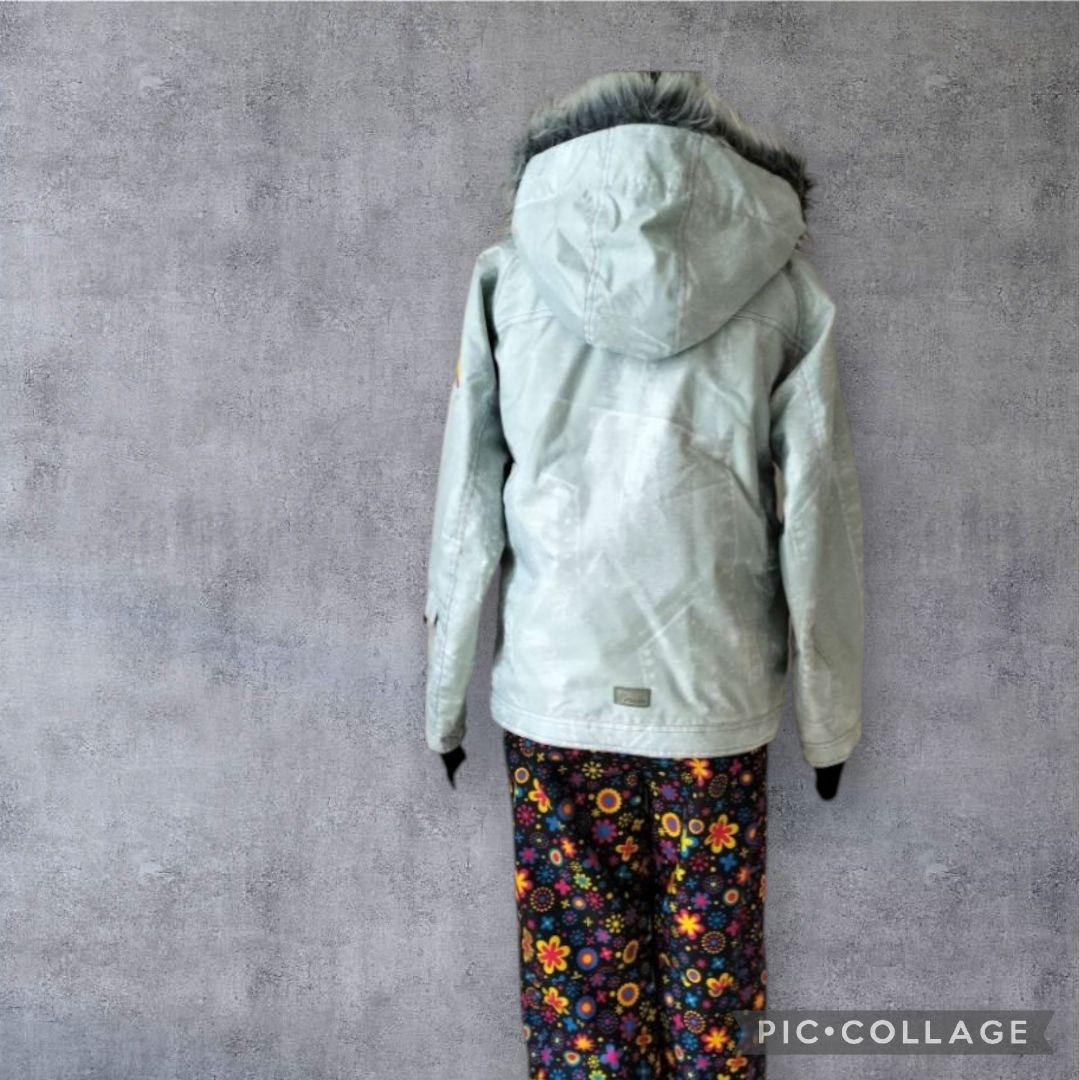 【極美品】phenix スノーガールズ スキーウェア 上下 花柄 ファー150