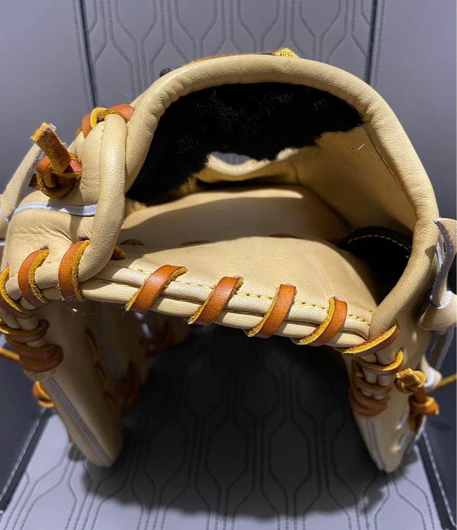 ミズノプロ 硬式内野手用グラブ テネイシャスプロエリート ブロンド レザリオ型付