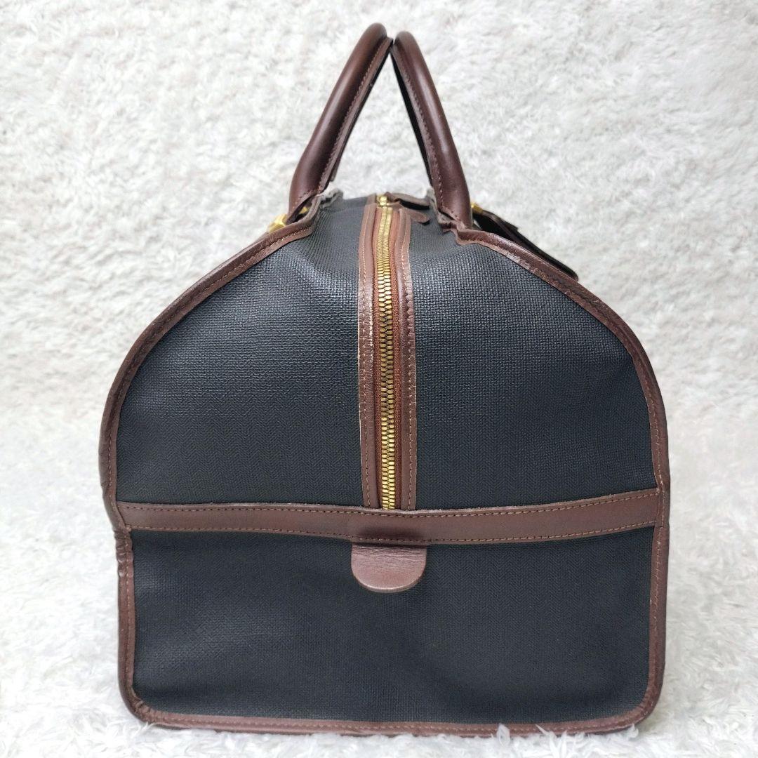 dunhill　ダンヒル　ボストンバッグ　ロゴ PVC　レザー　ゴールド金具