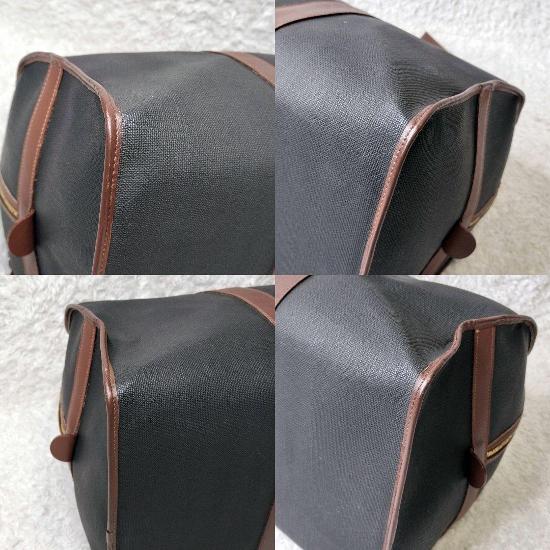 dunhill　ダンヒル　ボストンバッグ　ロゴ PVC　レザー　ゴールド金具