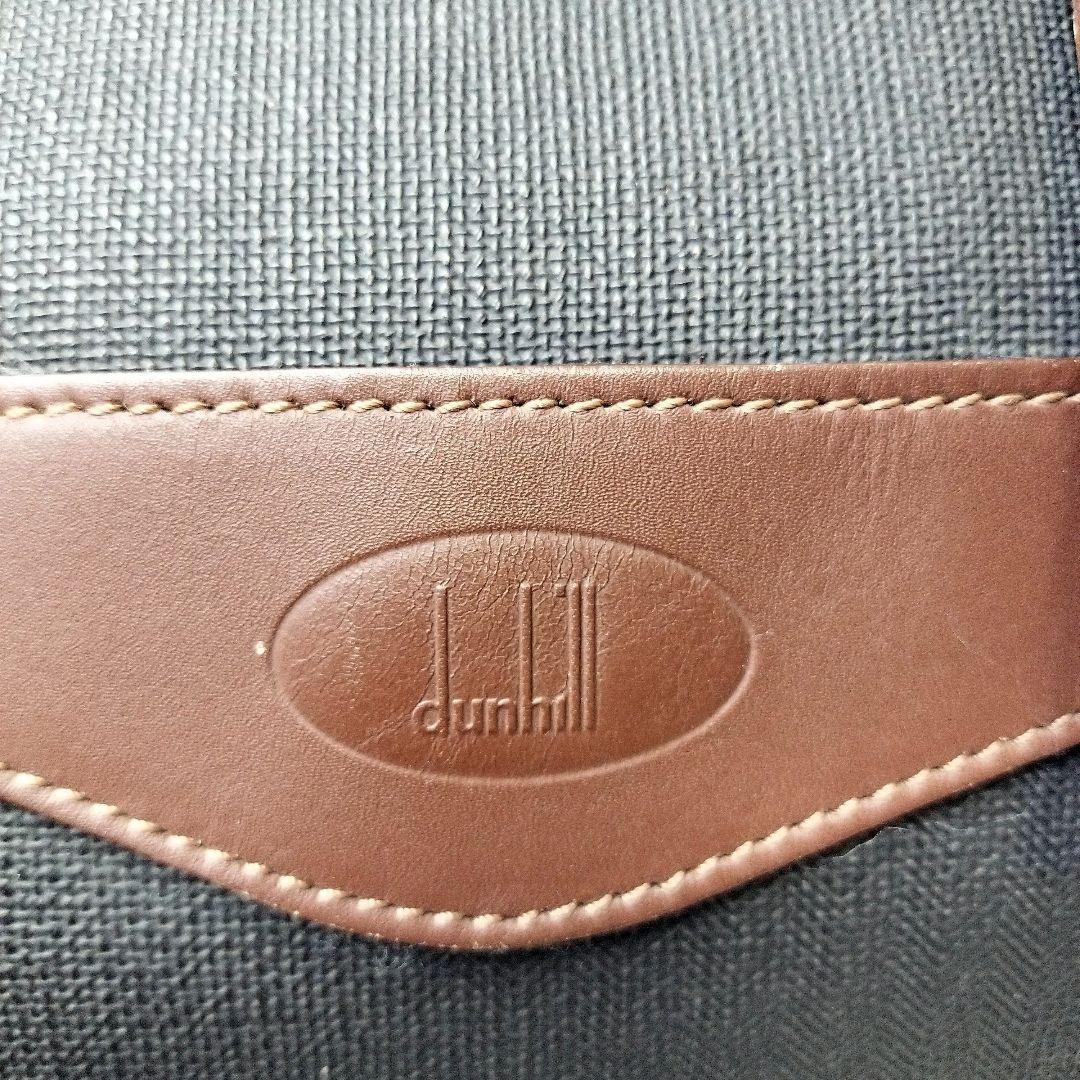 dunhill　ダンヒル　ボストンバッグ　ロゴ PVC　レザー　ゴールド金具