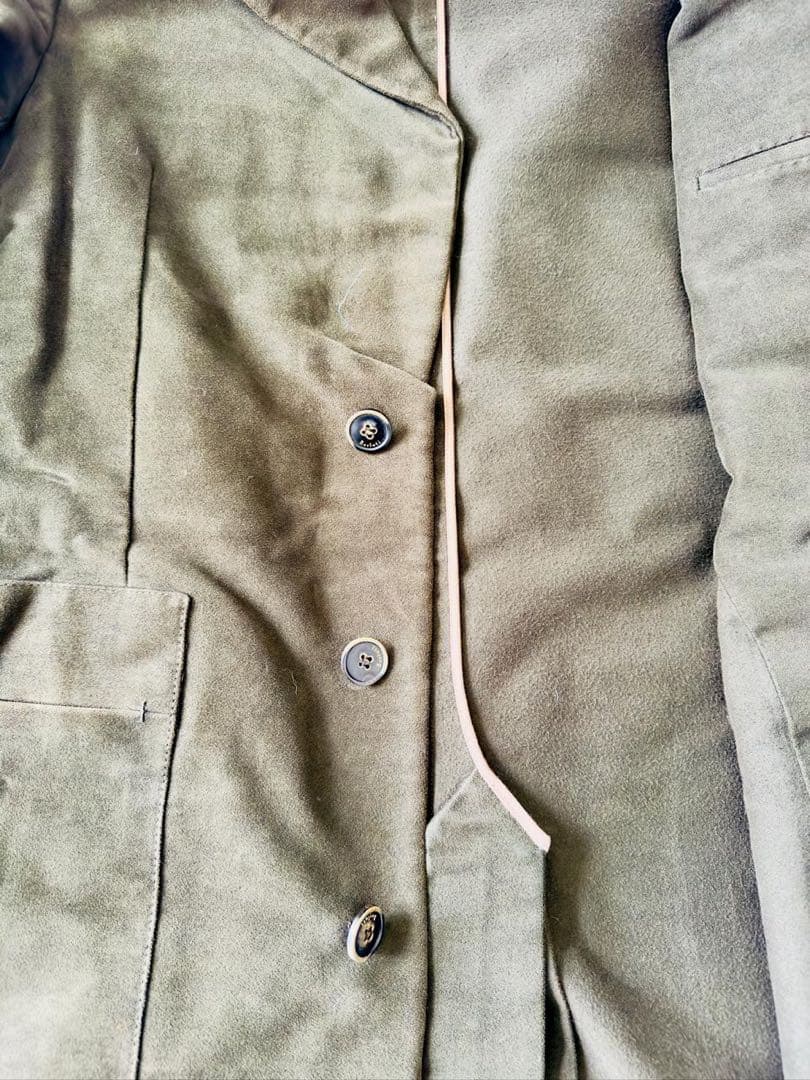 最終日まであと3日ベルルッティ　オリーブ色　ダブルブレスト ロングコート