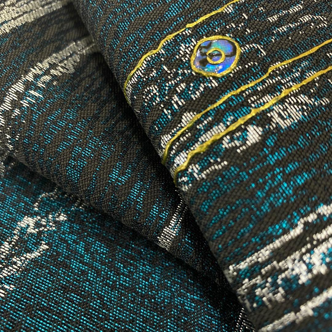 ルナO0580 新品 藤本隆司 作 ブラックダイヤモンド 正絹 袋帯