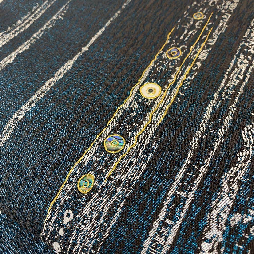 ルナO0580 新品 藤本隆司 作 ブラックダイヤモンド 正絹 袋帯