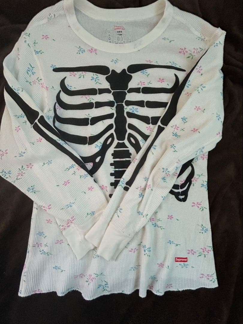 【即完品】Supreme/Hanes Bones Thermal CrewM花柄