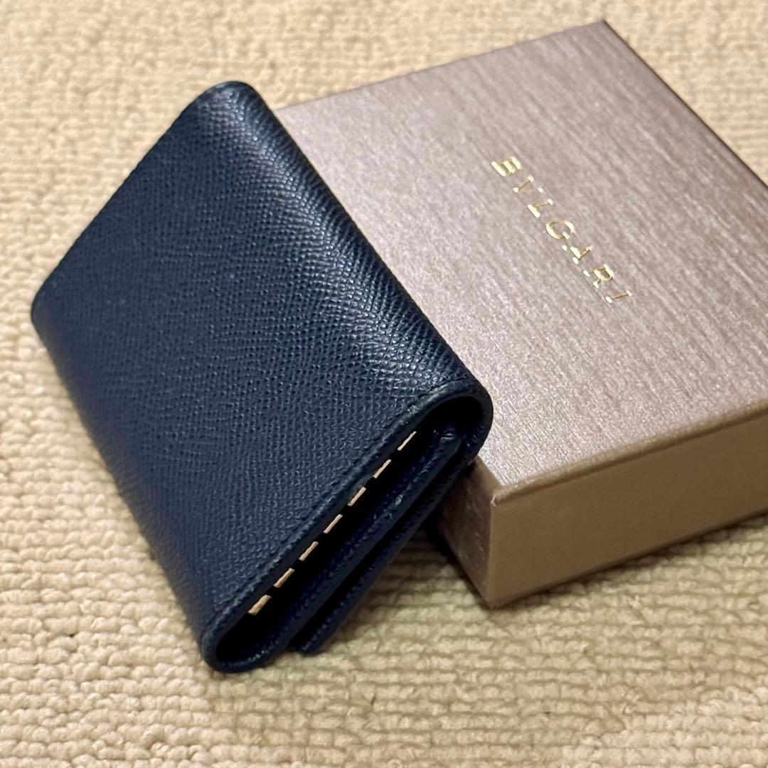ふくまんえん　BVLGARI ネイビー　 グレインレザー 6連 キーケース