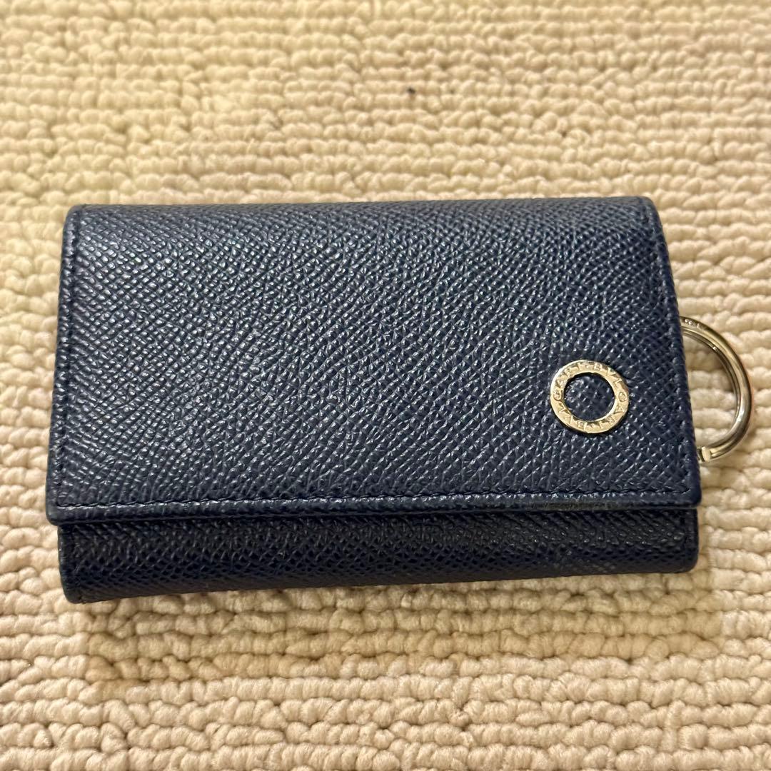 ふくまんえん　BVLGARI ネイビー　 グレインレザー 6連 キーケース