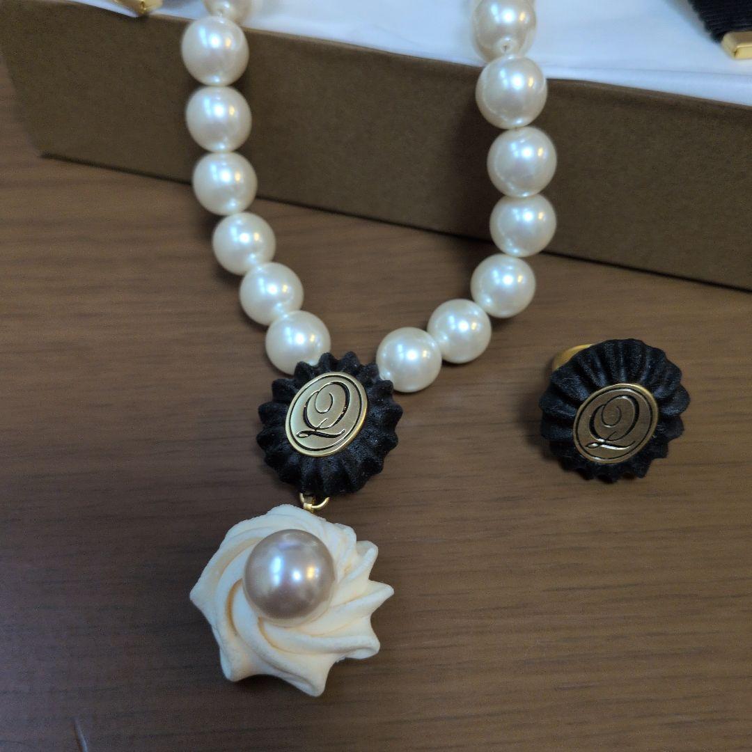Q-pot メレンゲ　パール　ネックレス　リング　セット
