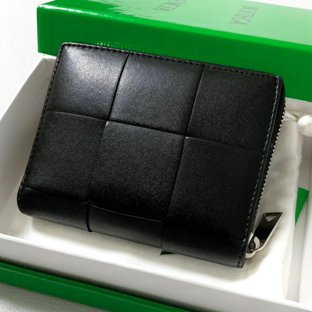 BOTTEGA VENETA / カセット ジップアラウンドウォレット ブラック