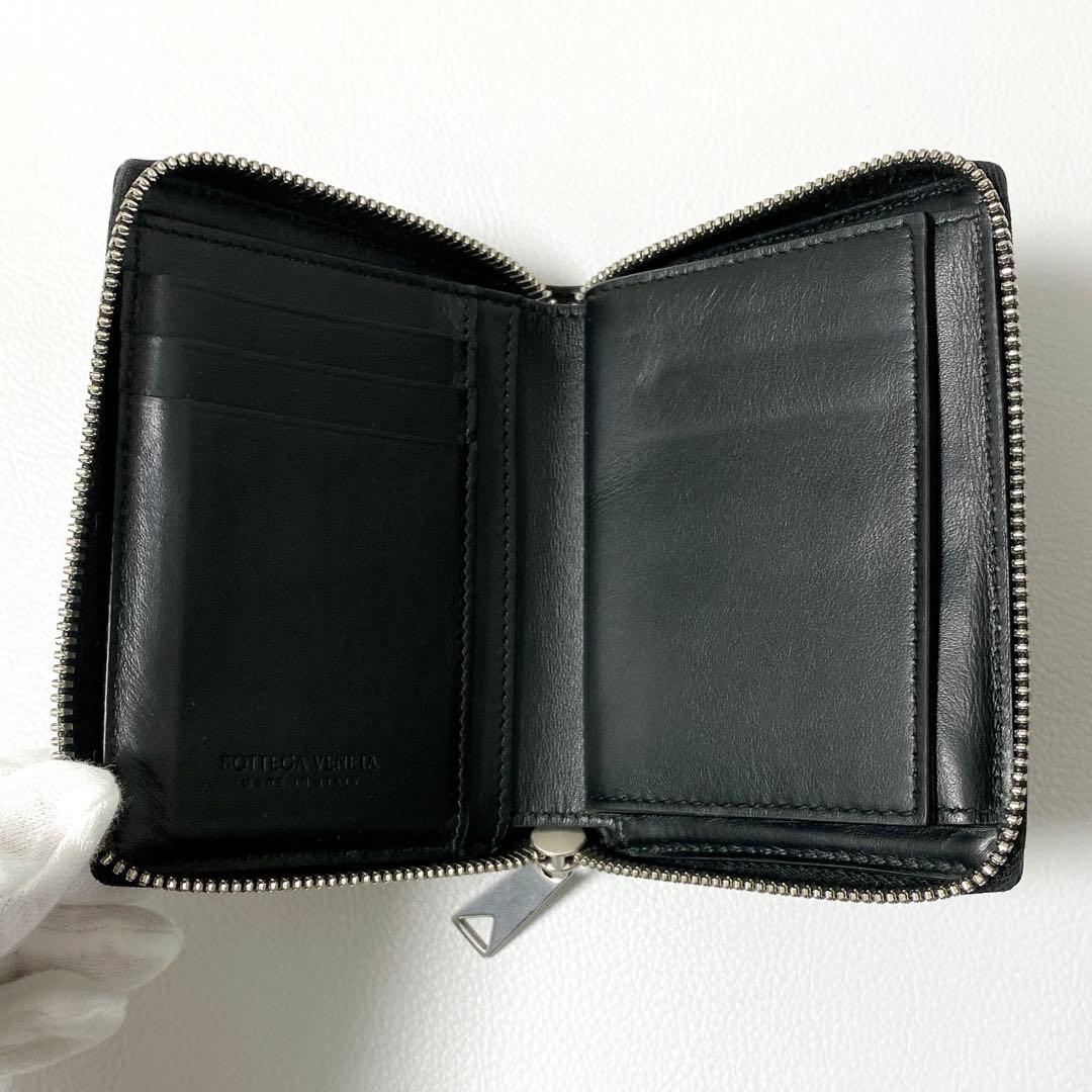 BOTTEGA VENETA / カセット ジップアラウンドウォレット ブラック