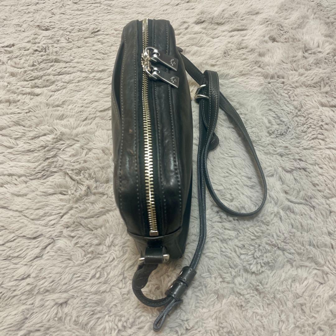 【チカ】アニアリ ショルダー バッグ ブラック 本革 斜めがけ 軽量