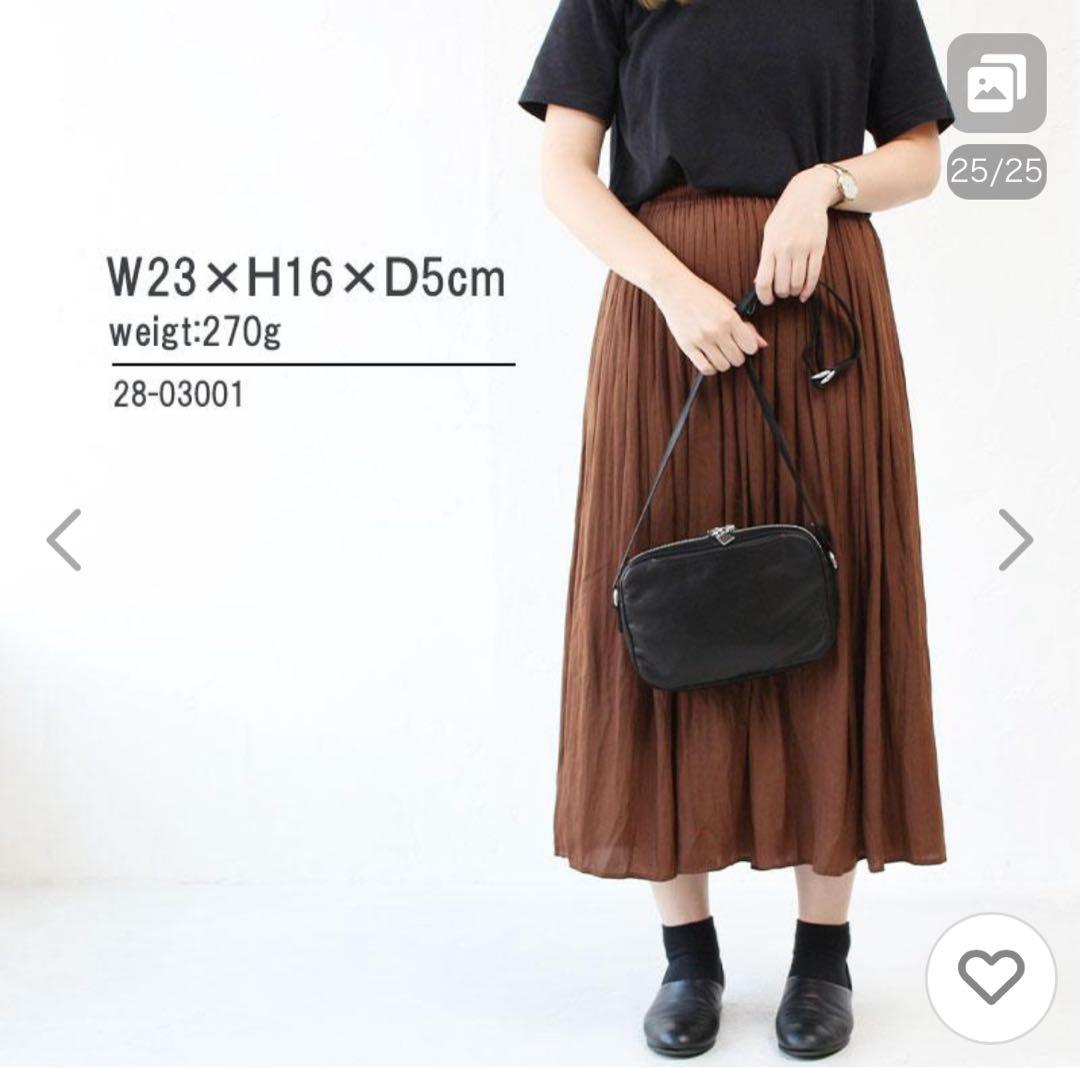 【チカ】アニアリ ショルダー バッグ ブラック 本革 斜めがけ 軽量