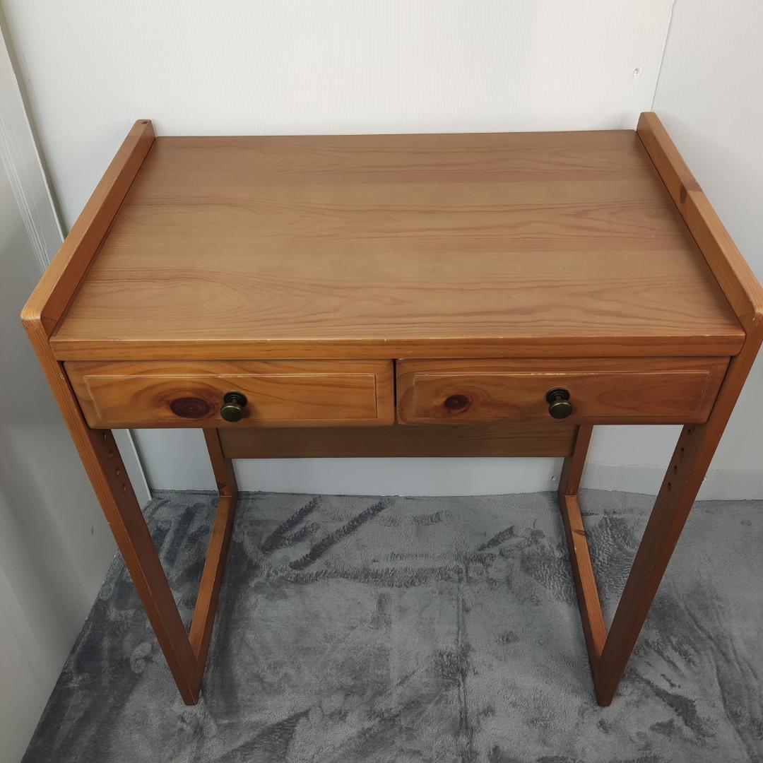 木製　高さ調整可能　学習机　作業台　ワークデスク　幅69 奥行44 高さ79