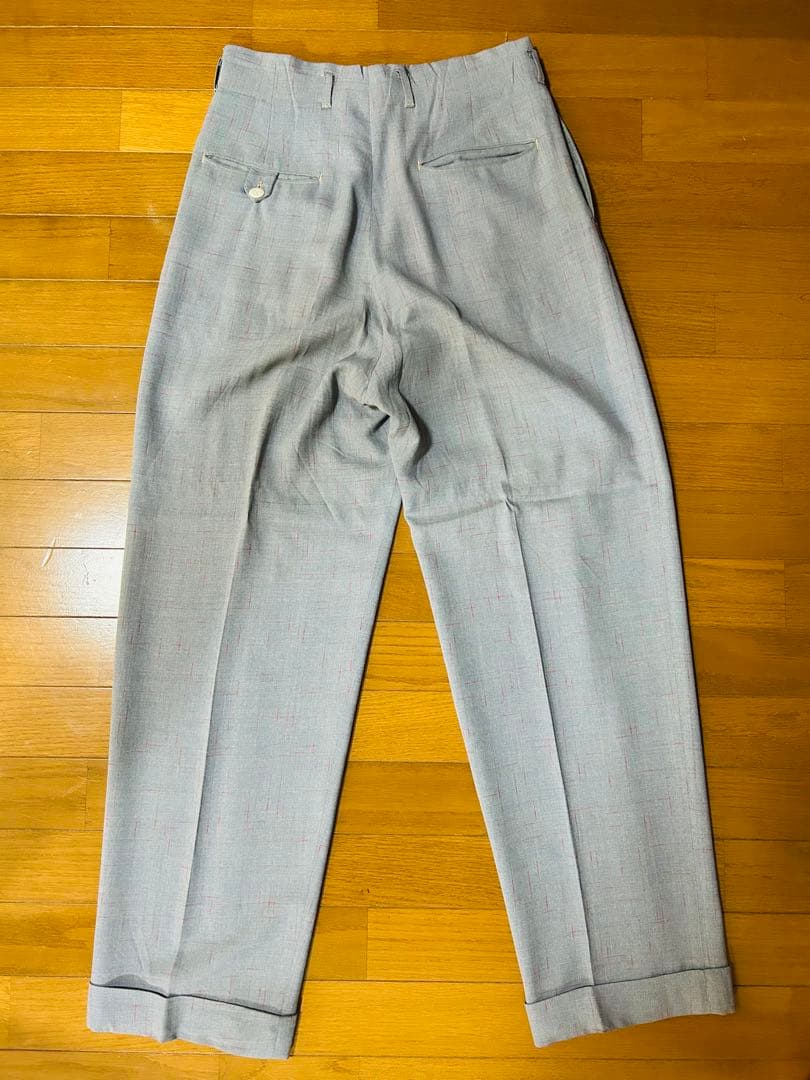 50s レーヨンギャバジン　スラックス　絣　ロカパン　ヴィンテージ