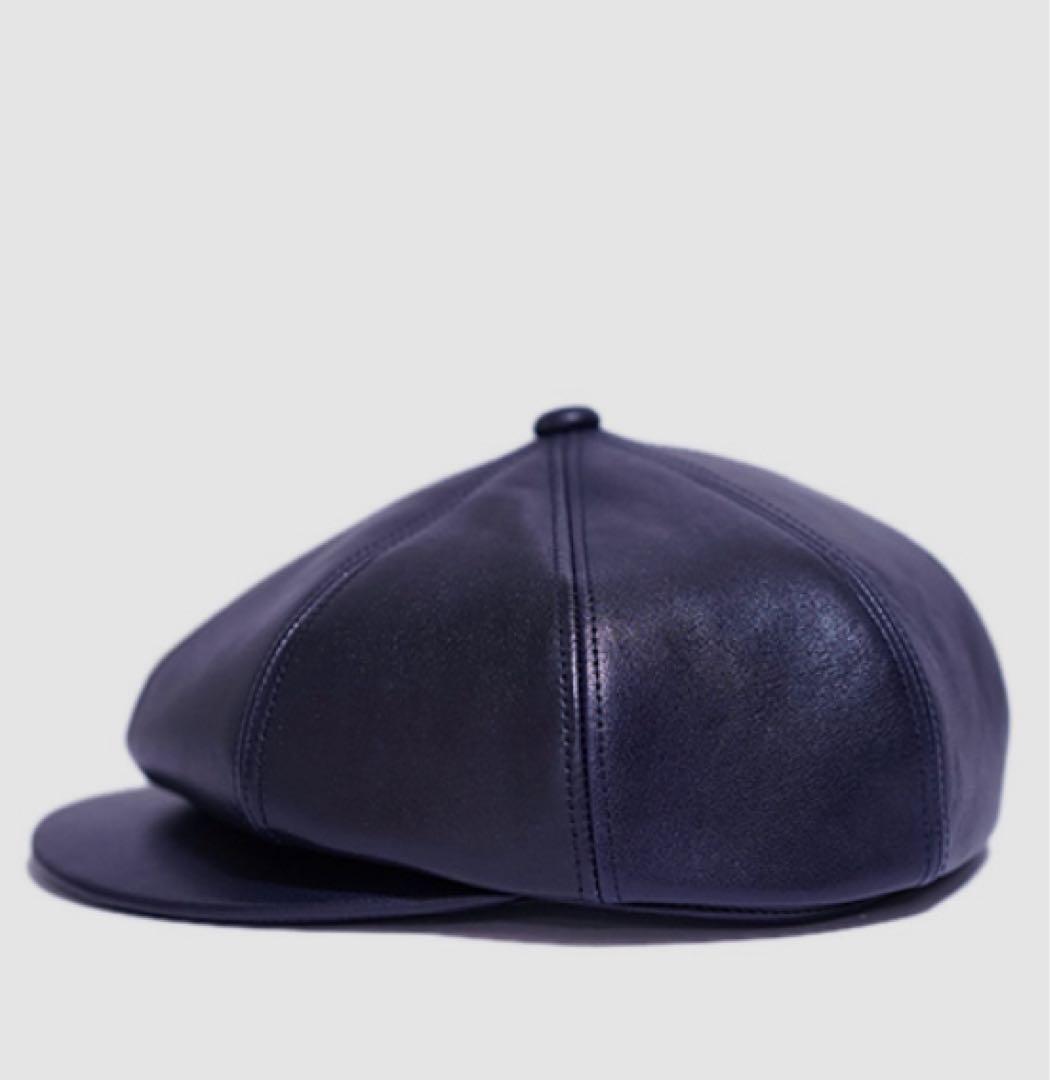 ネイビー レザー キャスケット　ワイツーレザー　インディゴ