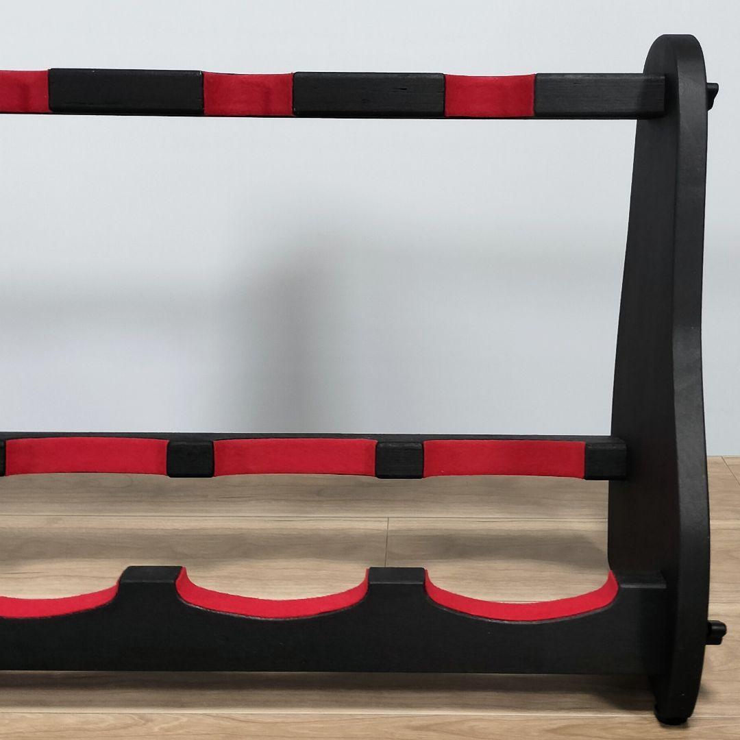 ♪手作り　三味線用スタンド木製 5丁並び　細棹　津軽　三線　教室にも♪