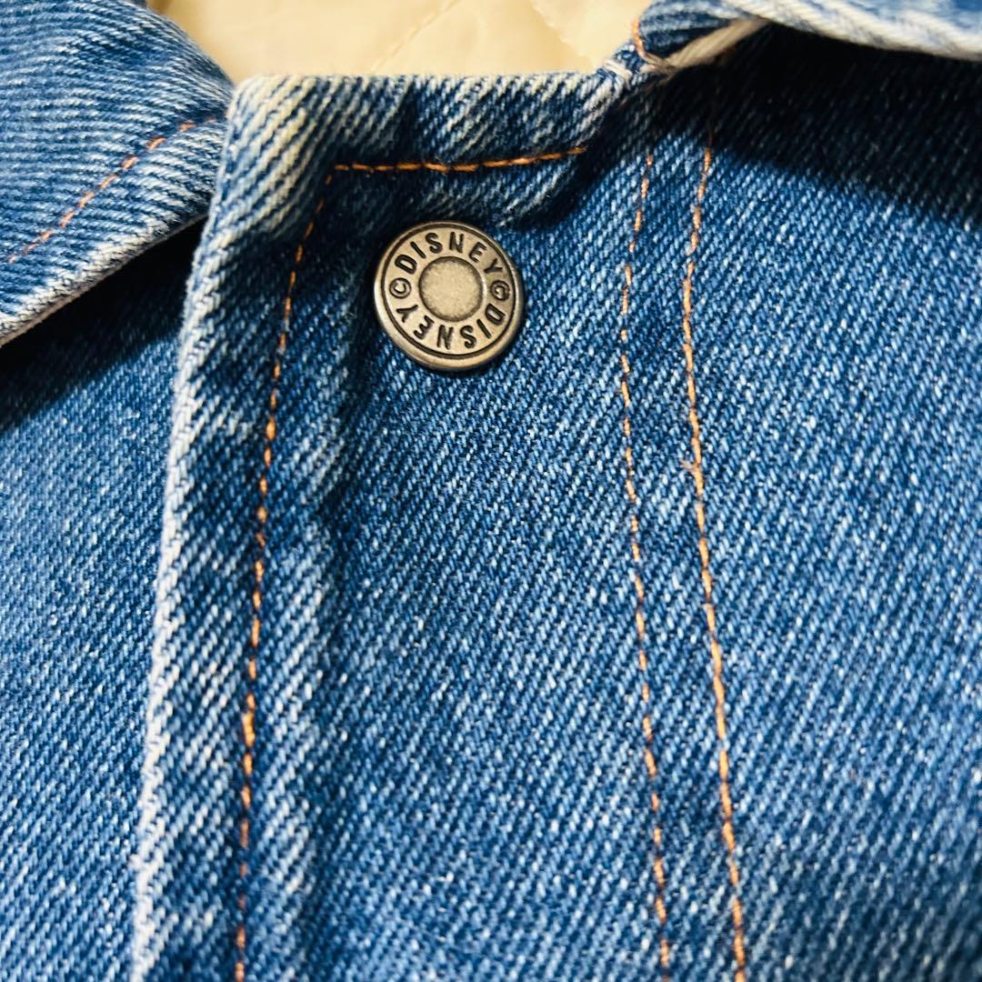 90s Disney ミッキー スタジャン キルティング 中綿 デニムブルゾン