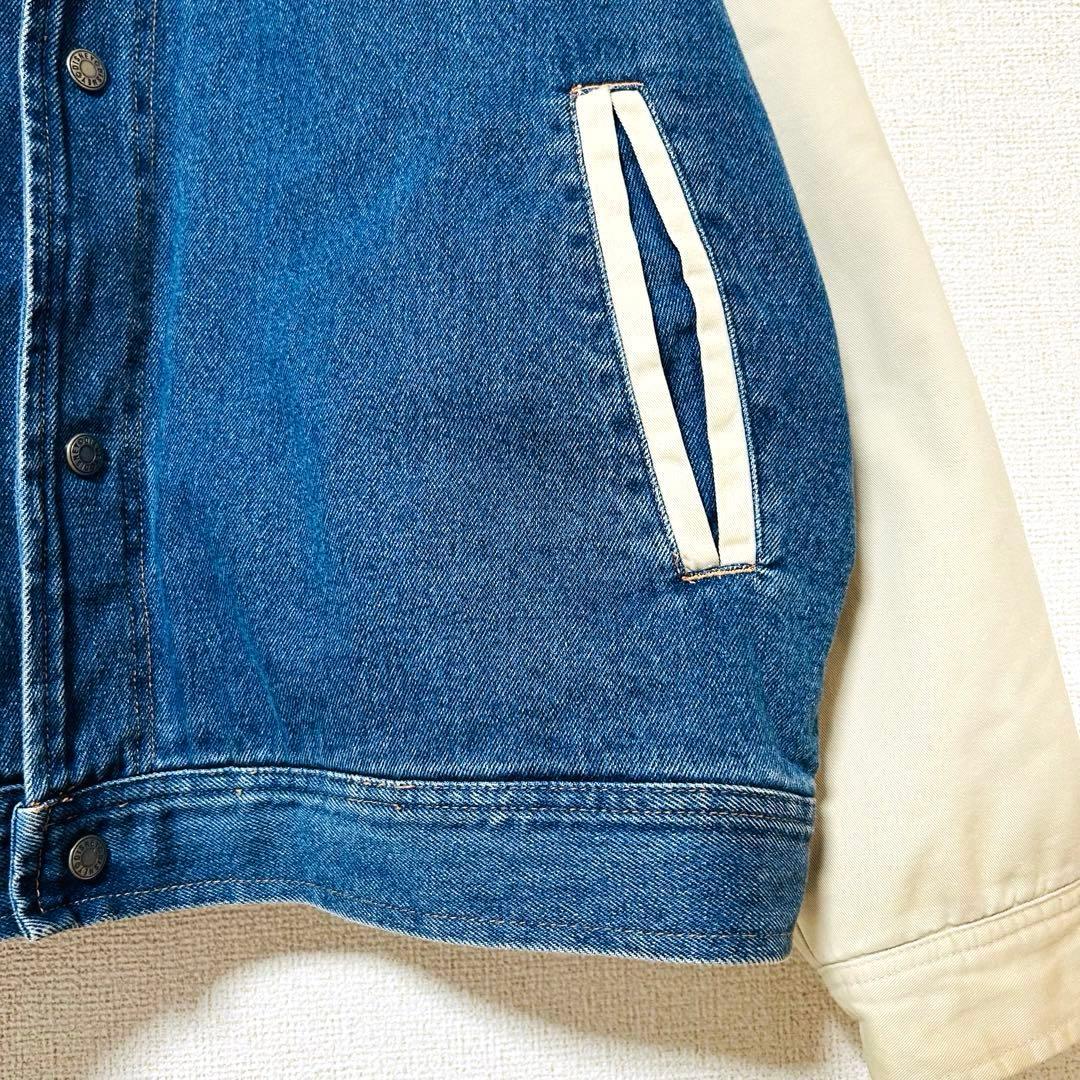 90s Disney ミッキー スタジャン キルティング 中綿 デニムブルゾン