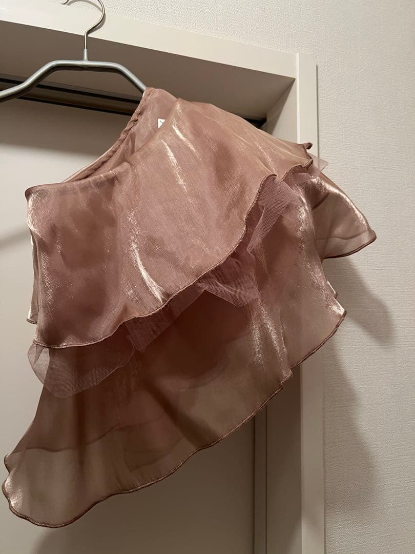 【Leja】アシンメトリーティアードフリル3WAYベロアIラインドレス Sサイズ