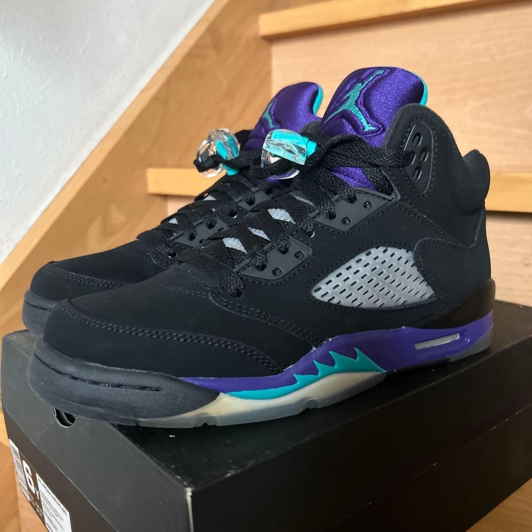 シューズ(女性用) NIKE AIR JORDAN 5 RETRO BLACK GRAPE