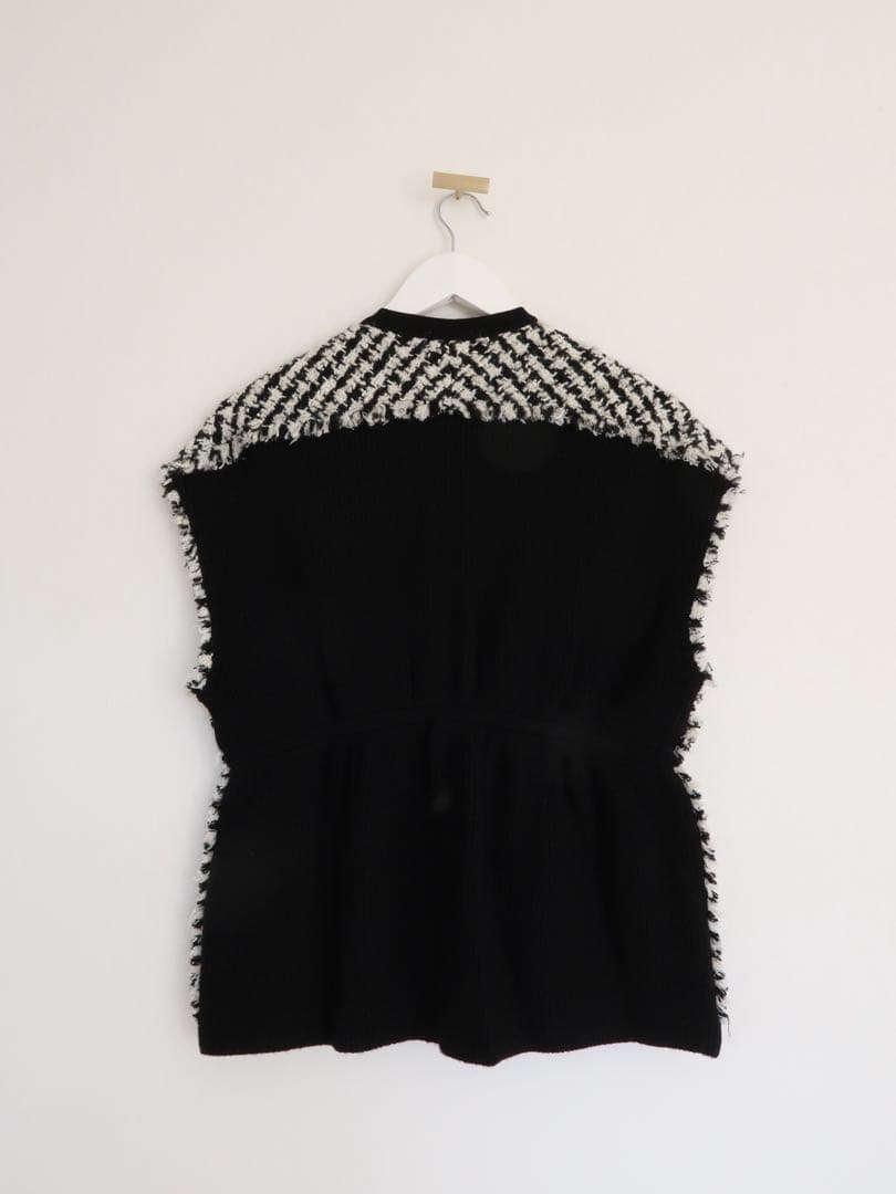 Ballsey ニットコンビツイード フレンチスリーブジレ 36