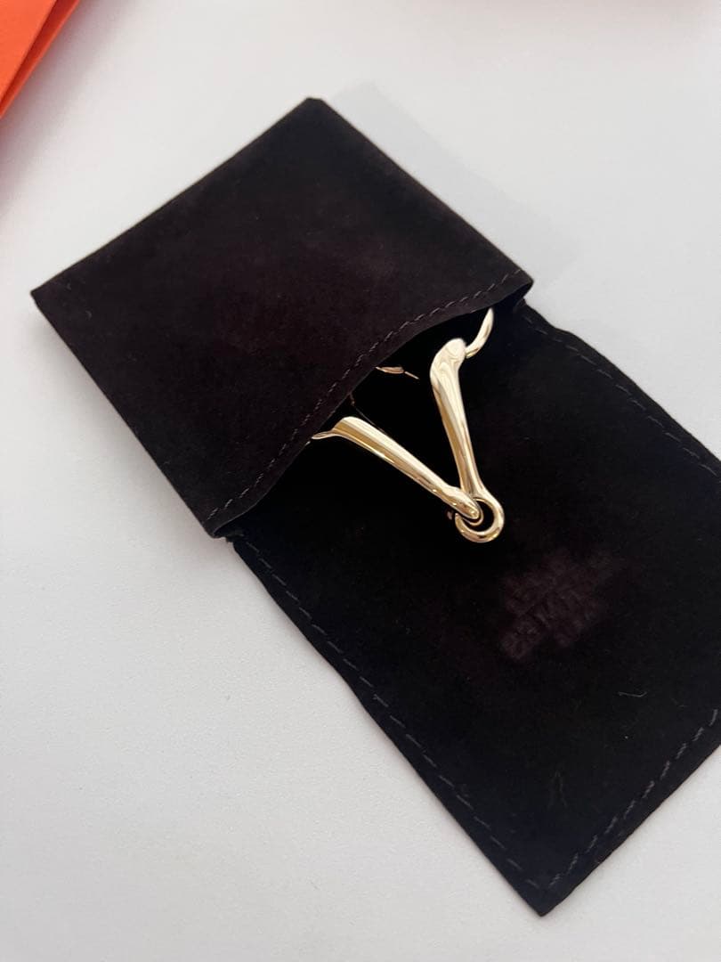 HERMES エルメス　スカーフリング　モール　90 ゴールド