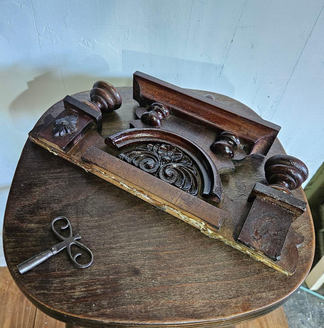 フランスアンティーク 木製の柱時計 琺瑯文字盤 壁掛け 振り子 ウォールクロック